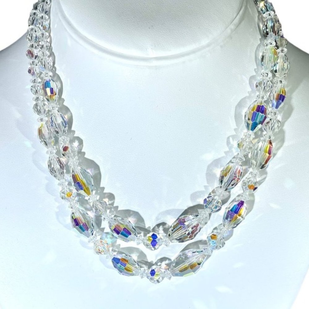 Crystal Necklace - 1950s Vintage -‎ Double Strand